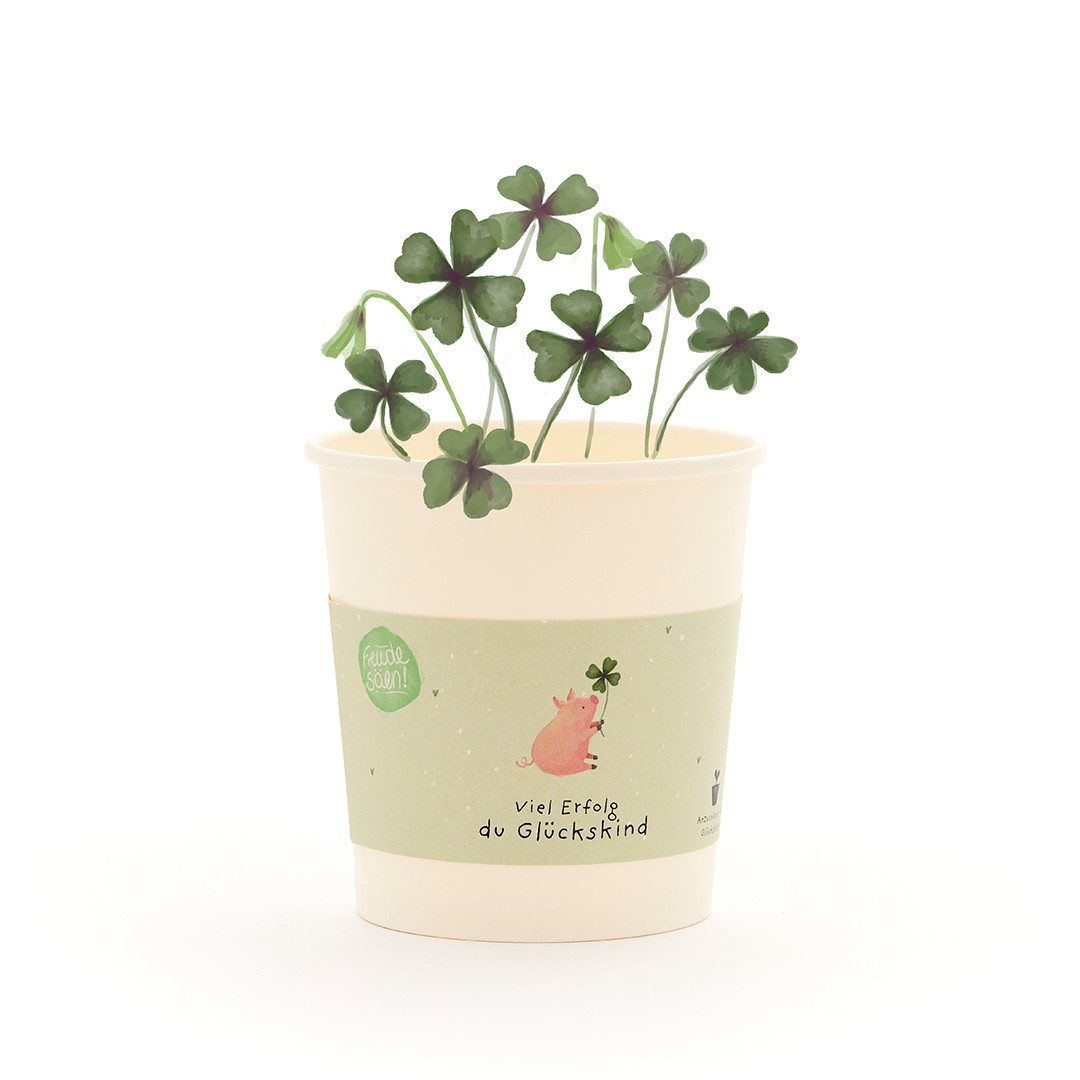 Anzuchttopf Glücksklee-Anzuchtset als Glücksgeschenk, Geschenkidee