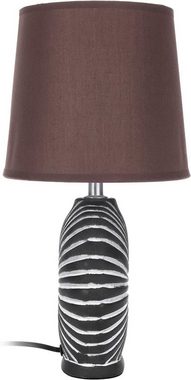 BRUBAKER Nachttischlampe 2er Set Tischlampe - Organic Braun, ohne Leuchtmittel, Keramikfuß und Stoffschirm - Höhe 36 cm - modern