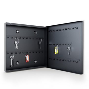 Primedeco Schlüsselkasten Dekor-Schlüsselkasten, Magnetpinnwand und Memoboard mit Glasfront Motiv Weisser, Heller Hintergrund