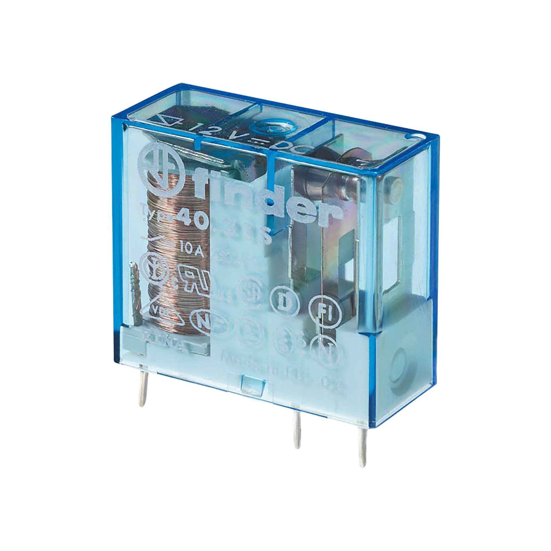 finder Relais-Modul FINDER Steck-/Printrelais, 1 Wechsler, 12 A, Spule 12 V DC sensitiv