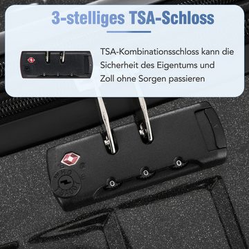 Gotagee Kofferset Koffer-Set 3-teiliges Reisetasche mit TSA-Schloss Schwarz Reisekoffer