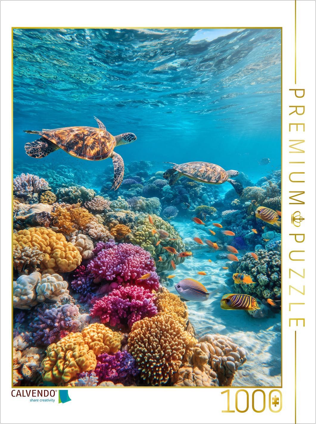 CALVENDO Puzzle CALVENDO Puzzle Korallenriff mit Meeresschildkröten, 1000 Teile Lege-, 1000 Puzzleteile