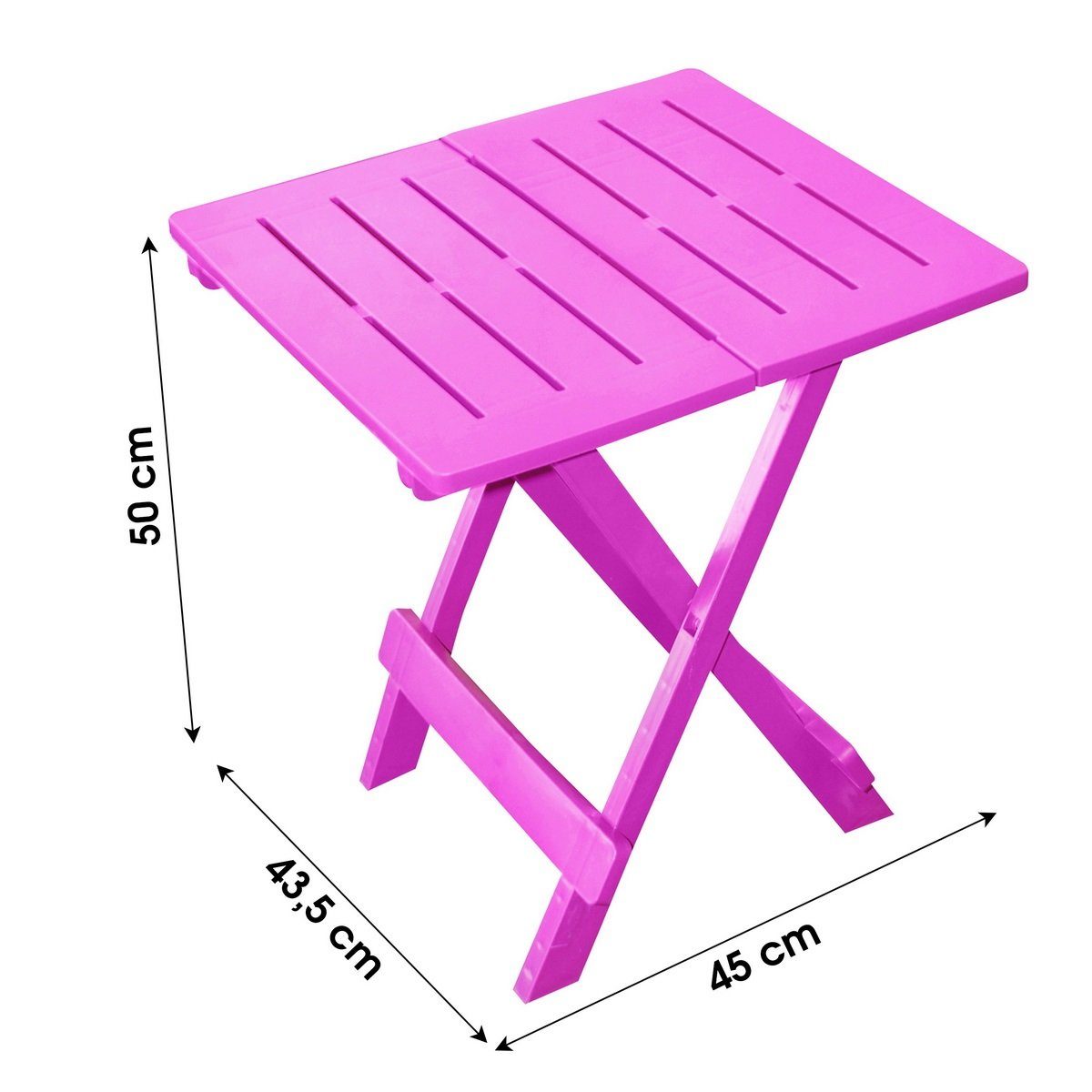 max. klappbar, Campingtisch Belastbarkeit Ipae-Progarden aus Balkontisch, Klapptisch Camping-Tisch Fuchsia tragbar, Bistrotisch kg Kunststoff, 12