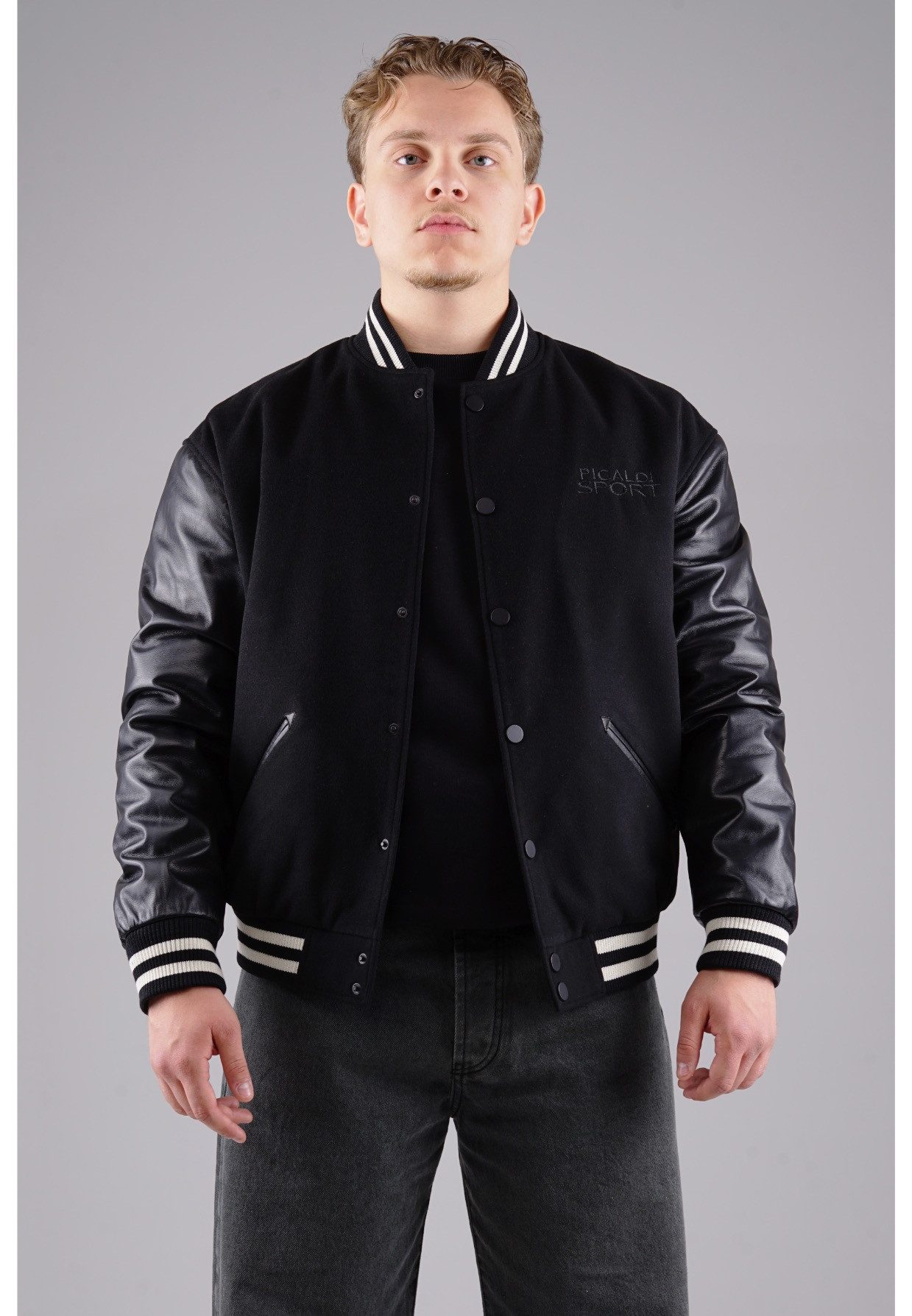 PICALDI Jeans Collegejacke TIGER Ärmel aus Echtleder günstig online kaufen