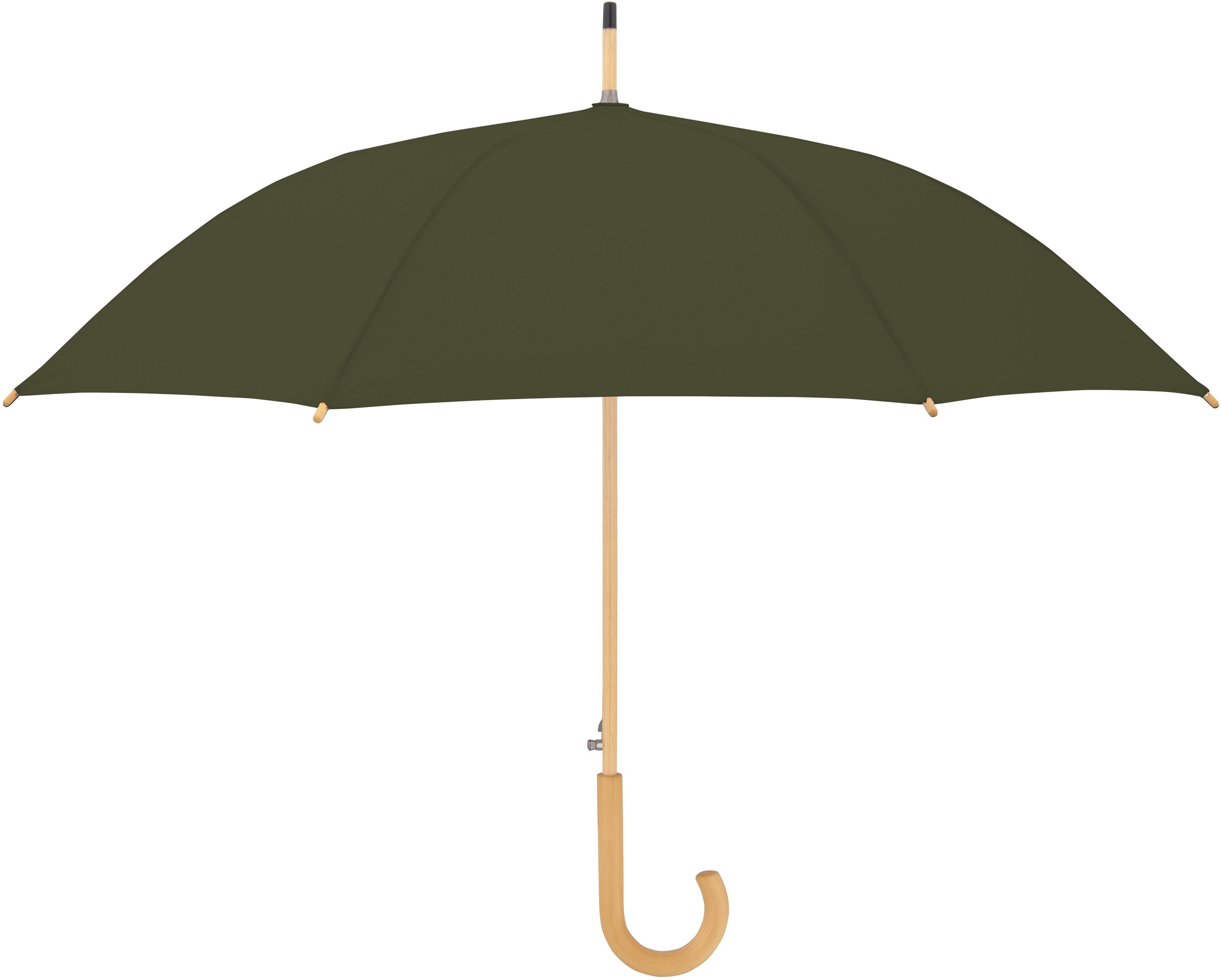 Schirmgriff aus deep Long, Holz olive, recyceltem Material Stockregenschirm doppler® mit nature aus