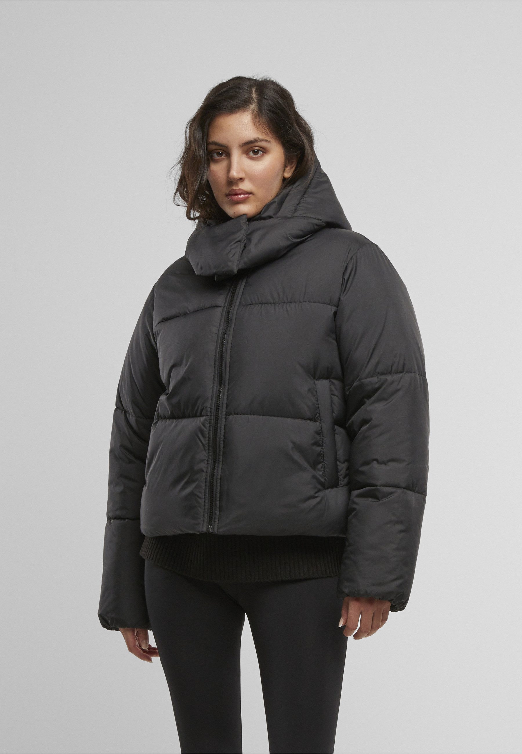URBAN CLASSICS Winterjacke Urban Classics Ladies Hooded Collar Puffer Jacket (1-St)