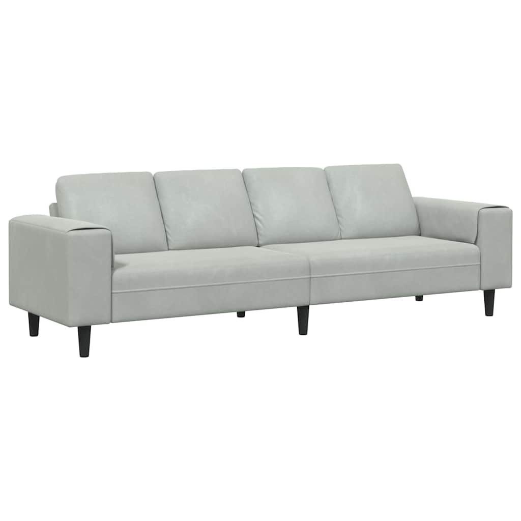 vidaXL Sofa Sofa Set Hellgrau Samt, 1 Teile
