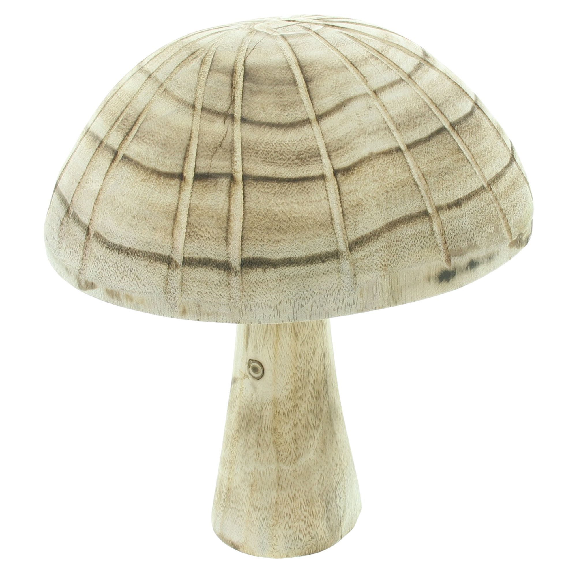 Dekoleidenschaft Dekofigur Pilz "Geflammt" aus Holz, groß, 25 cm hoch, Holzpilz, Dekopilz, rustikale Herbstdeko, Pilzfigur, Holzdeko