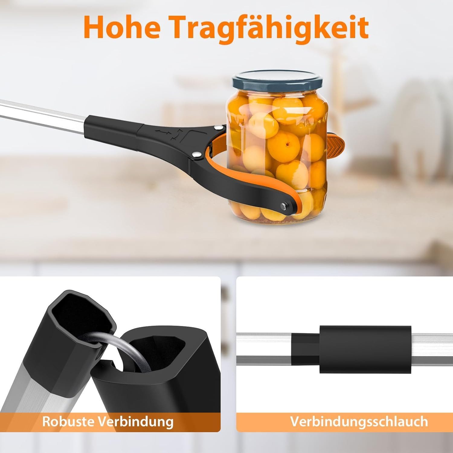 FELIXLEO Greifarm 2er-Pack 80cm Greifzange für Senioren mit 360° Drehkopf rutschfest., 2-tlg. – Bild 2 von 5