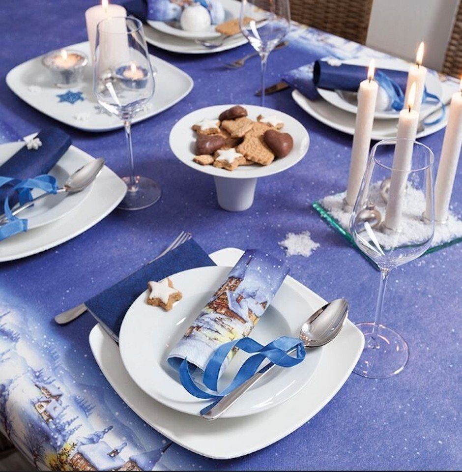 HOME FASHION Papierserviette Weihnachten, 33 cm, 3lagig, Christmas Village, Weihnachtsdorf, Tischdeko, Kollektion, Serviette., Tafel, Tischdekoration