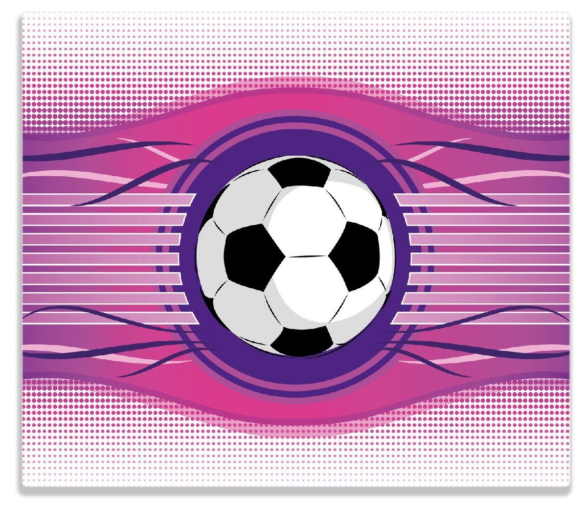 Wallario Herd-Abdeckplatte Fußball - Pinke Wellen Muster Linien Punkte, ESG-Sicherheitsglas, (Glasplatte, 1 tlg., inkl. 5mm Noppen), verschiedene Größen