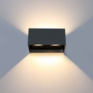 WILGOON LED Wandleuchte G9 Würfel Wandlampe mit Bewegungsmelder Auf & ab, LED fest integriert, Außenlampe mit Bewegungssensor, einstellbarer Lichtstrahl, Außen Innen