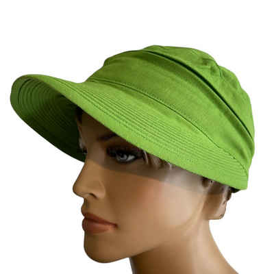 Taschen4life Sonnenhut Visor Cap 2in1 Sonnencap Basecap & Sonnenschutz in Einem, unisex, aus Leinen