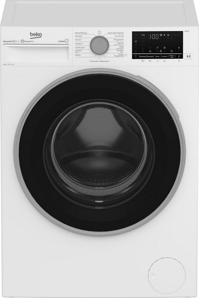 BEKO Waschmaschine B5WFU584135W, 8 kg, 1400 U/min, Hygien +  (allergikergeeignet)