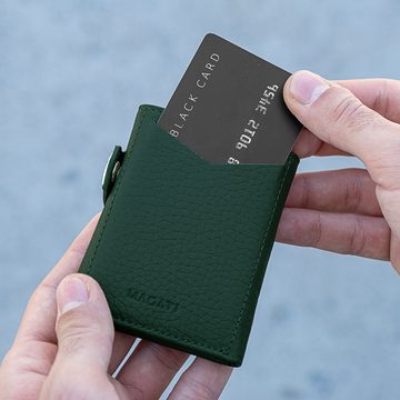 MAGATI Geldbörse aus Echtleder mit Airtag-Fach, ohne Münzfach, bis zu 11 Karten (mit Geschenkverpackung), Einkaufswagenchip-Fach, klein Wallet, Portemonnaie für Herren & Damen