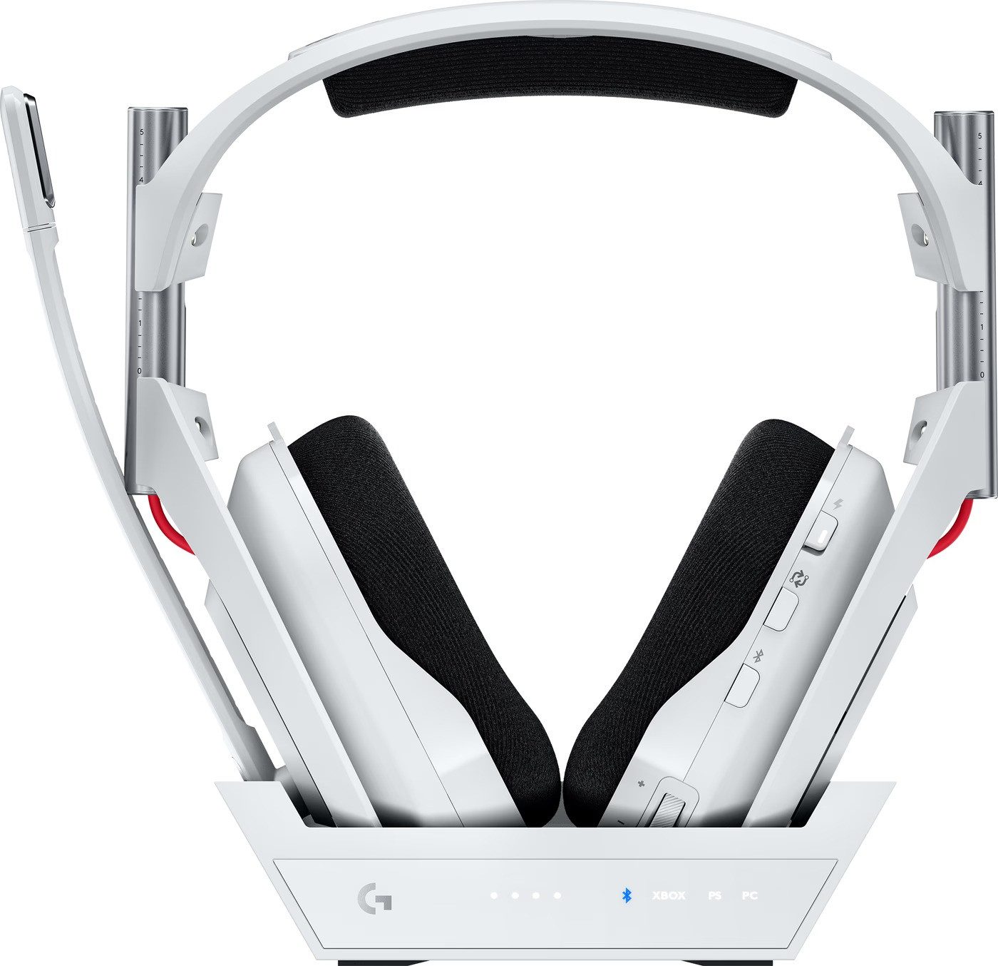 Logitech G Astro A50 LIGHTSPEED PS5 Xbox PC Kopfhörer Gaming-Headset (Bluetooth, Lautstärkeregelung, Stummschaltung, PLAYSYNC, Batteriestatusanzeige, Bluetooth, LIGHTSPEED Wireless, PLAYSYNC, Basis Station, Dolby Atmos)