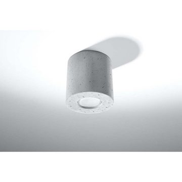 etc-shop Deckenstrahler, Leuchtmittel nicht inklusive, Deckenleuchte Deckenlampe Beton Grau Rund H 10 cm Wohnzimmer