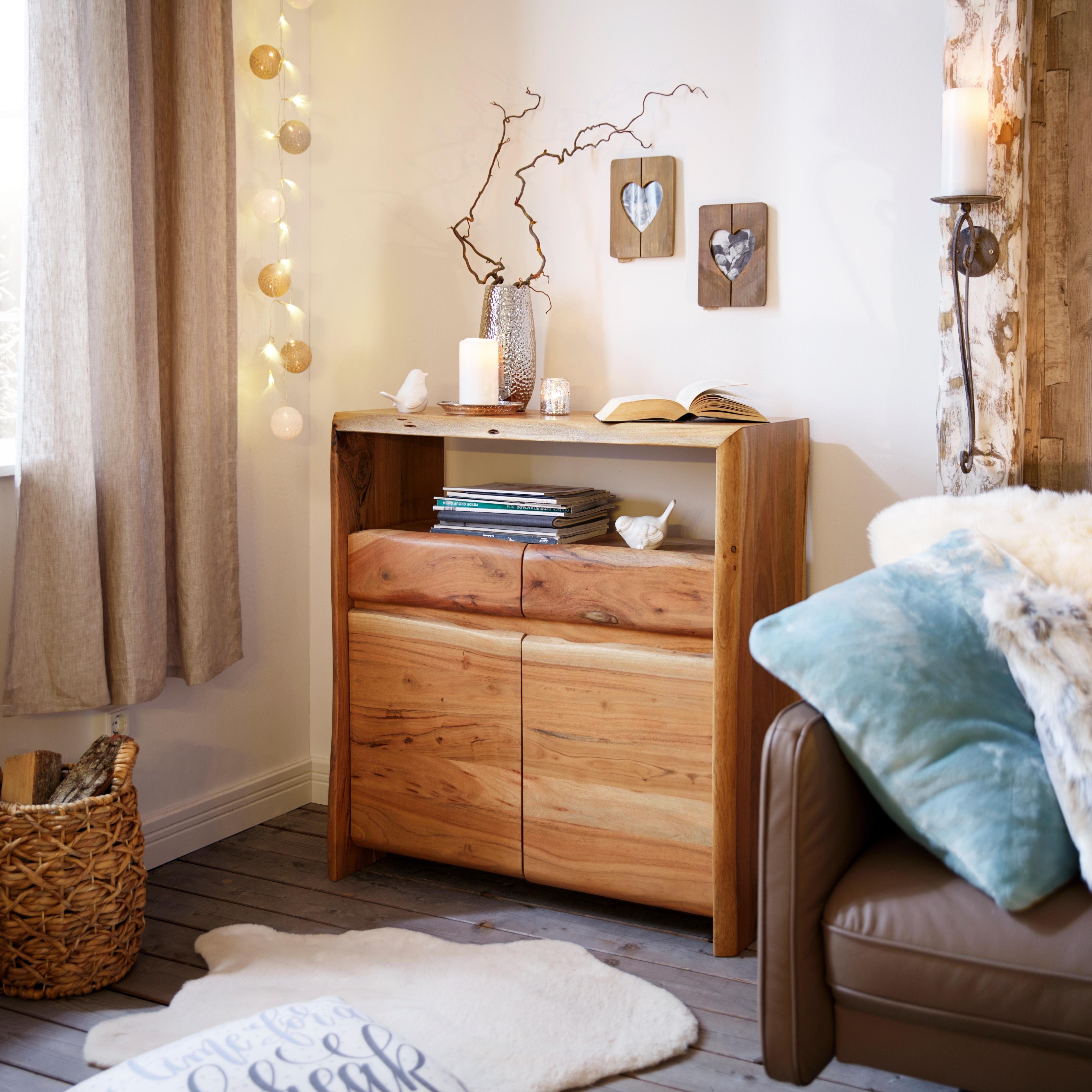 SIT Kommode Albero, massive Akazie, mit Baumkante