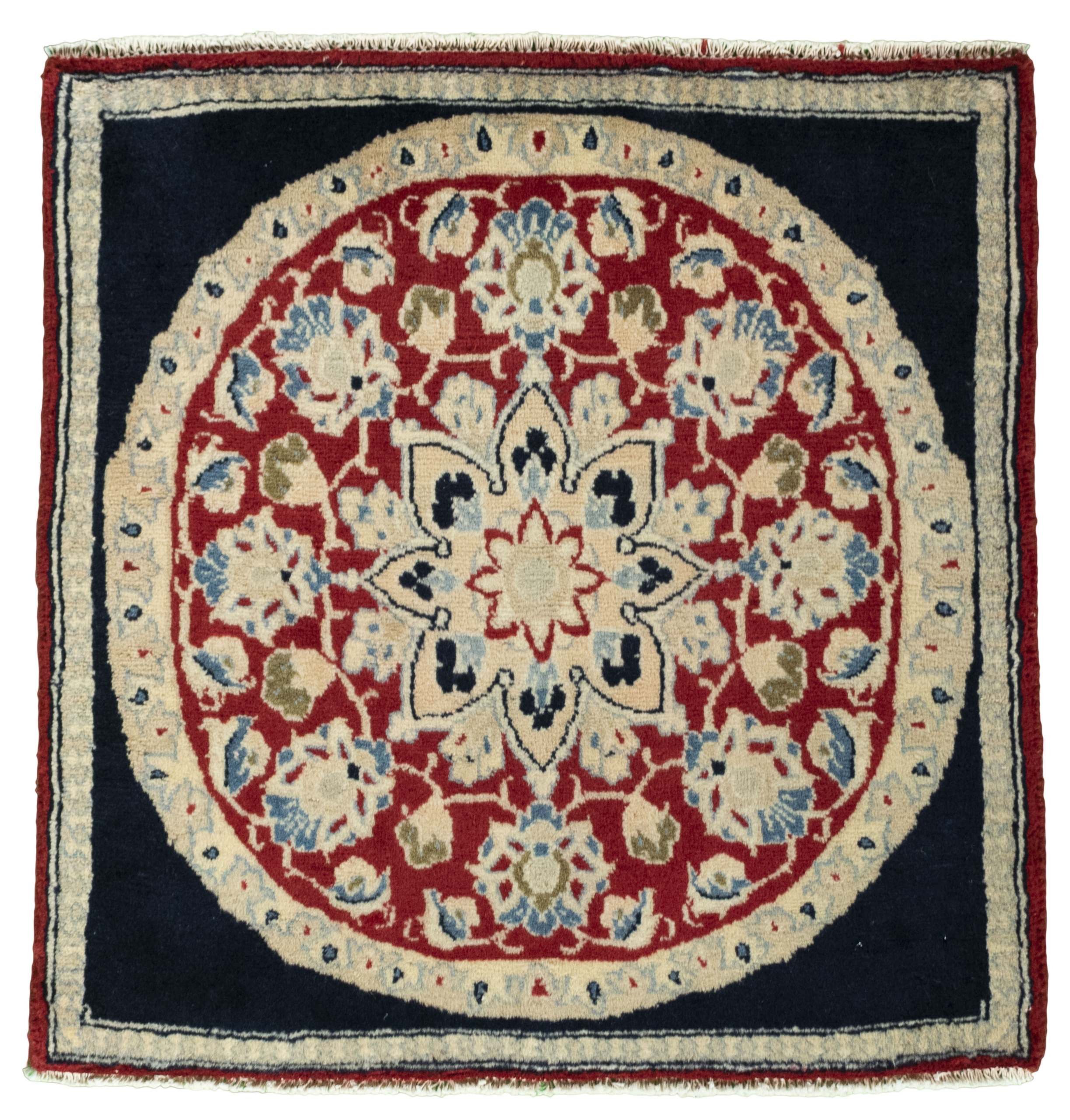 CABBEL Orientteppich 70x68 cm Perser Yazd Rot Schurwolle Handgeknüpft Nomaden Unikat, quadratisch, Höhe: 8 mm, 100% Schurwolle – weich, pflegeleicht, solide Knüpfdichte