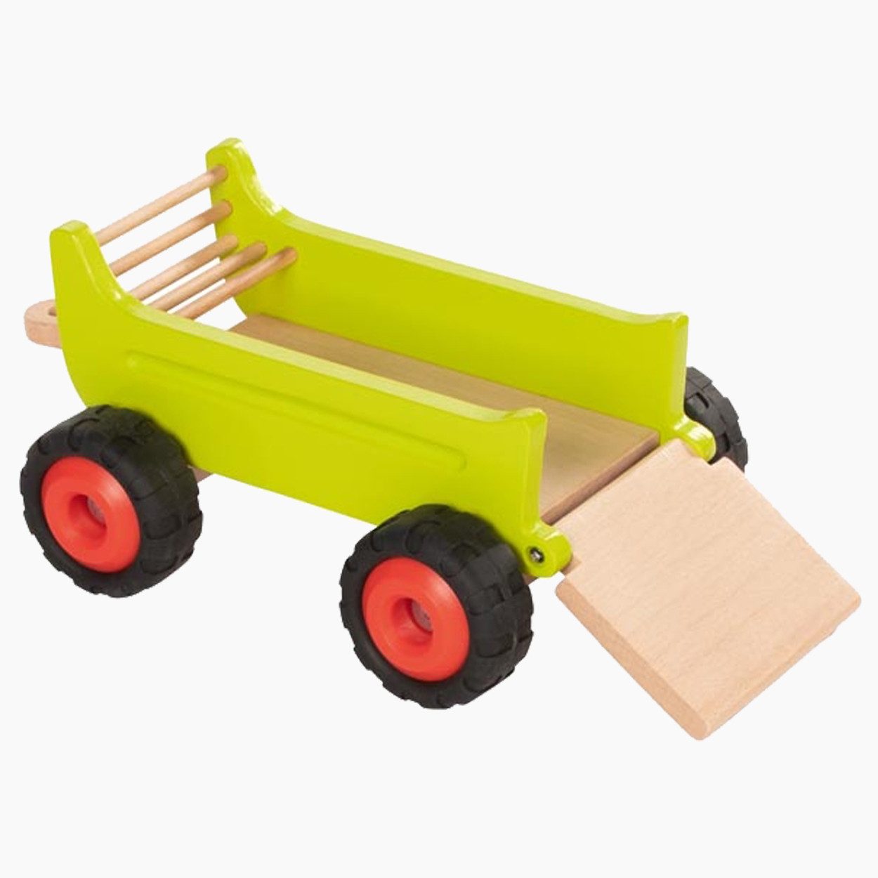 goki Spielzeug-Traktor Traktor mit Kuh Anhänger, (packung, 1-tlg., set), extrem robust verarbeitet, Er ist zudem lenkbar