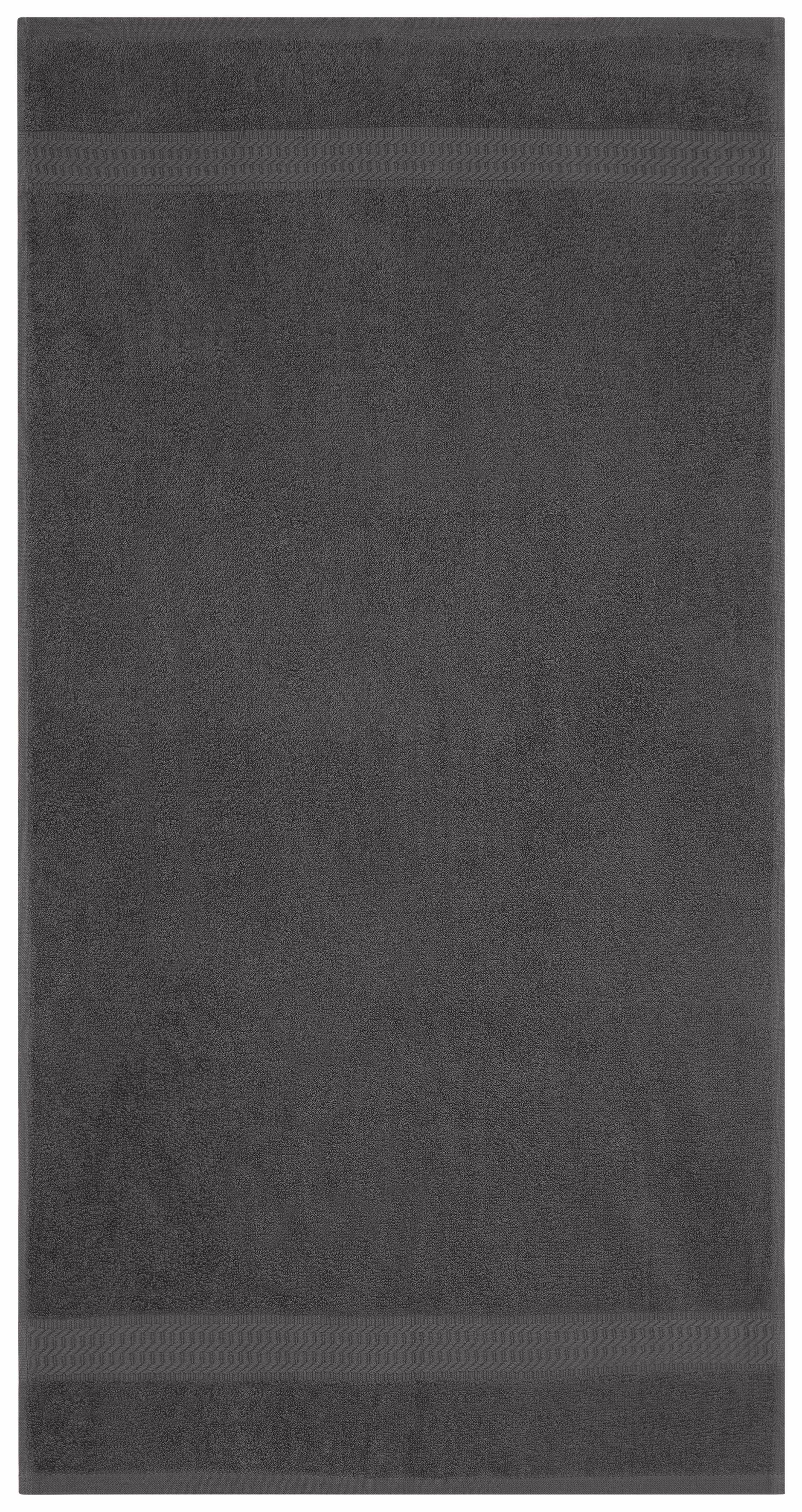 OTTO home Duschtücher Juna, als Set und Serie erhältlich, 4 Duschtücher, 70x140cm, Walkfrottee (4-St), Handtuch Set, 100% Baumwolle, mit Bordüre, Uni-Farben, weich