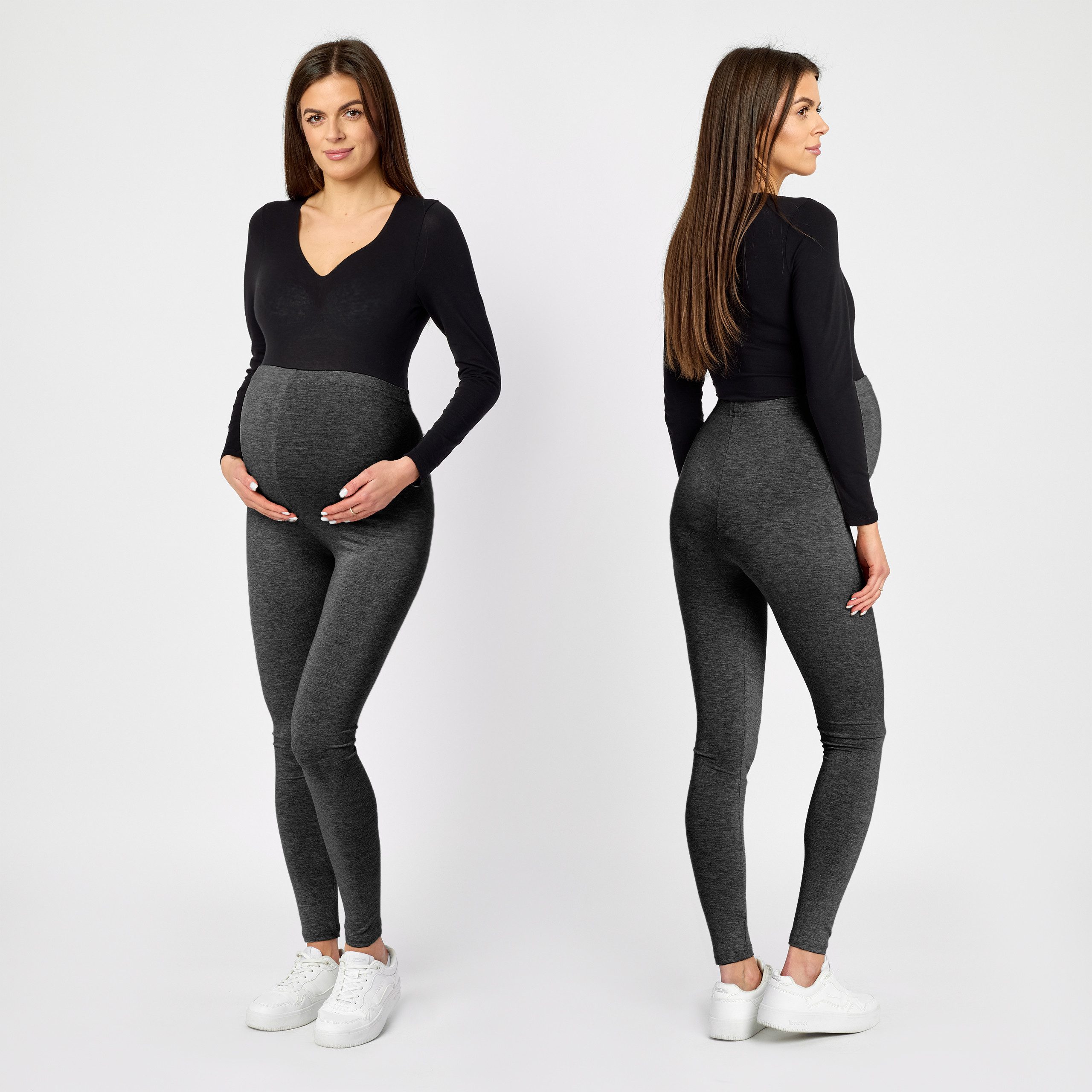 Be Mammy Umstandsleggings Lange Umstandshose aus Viskose BE-02 (1-tlg) elastischer Bund