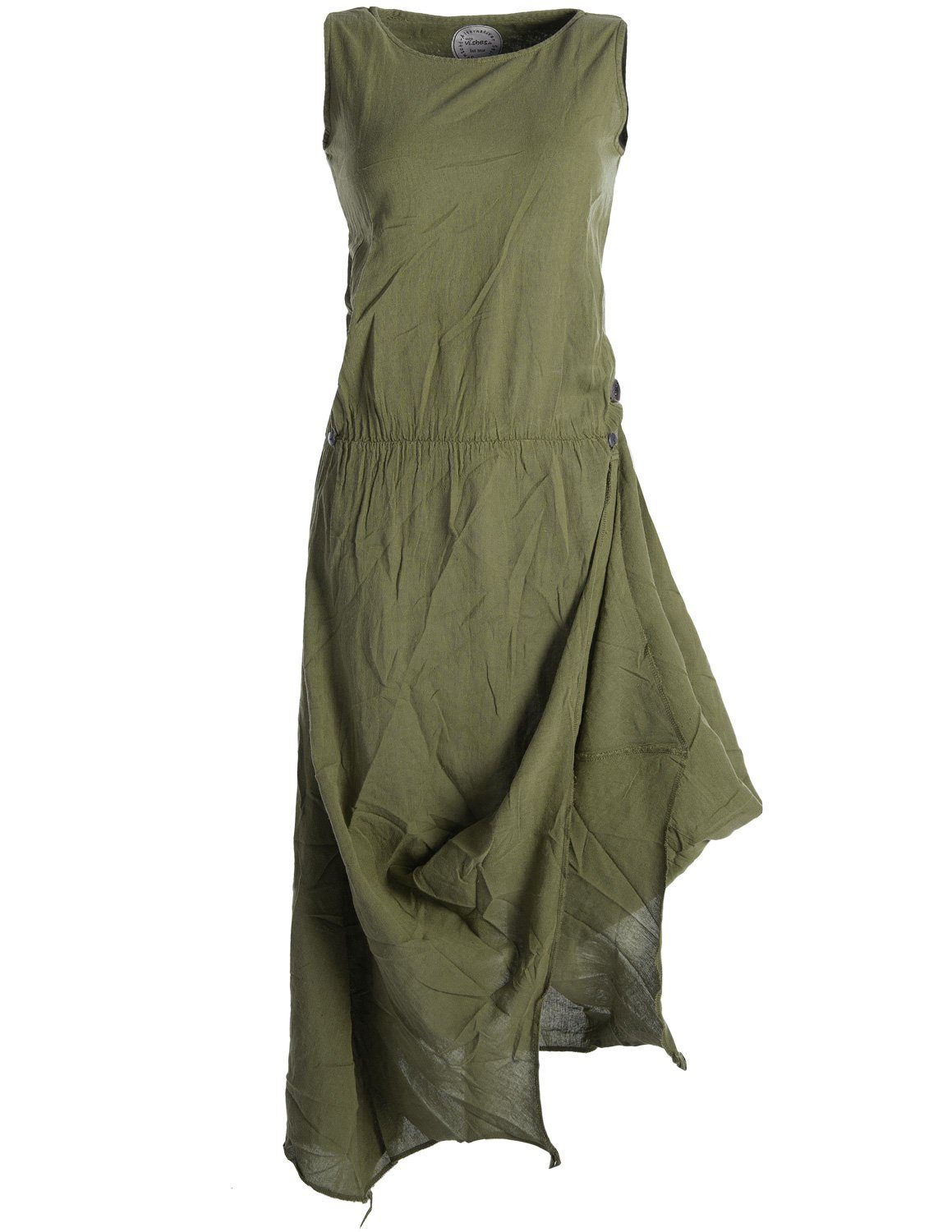 Vishes Maxikleid Ärmelloses Lagenlook Kleid zum Hochbinden Elfen, Hippie, Ethno, Goa Style