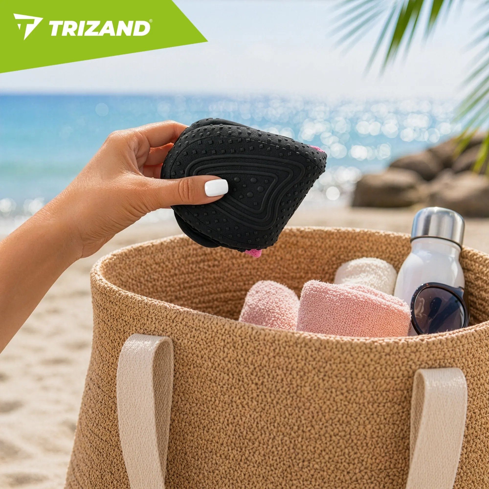 Trizand Badeschuhe Strandschuhe Wassersportschuhe Wasserschuh (Spar-Set, 1-tlg., 36) rutschfest, 5 mm Sohle, schnelltrocknend, Mesh