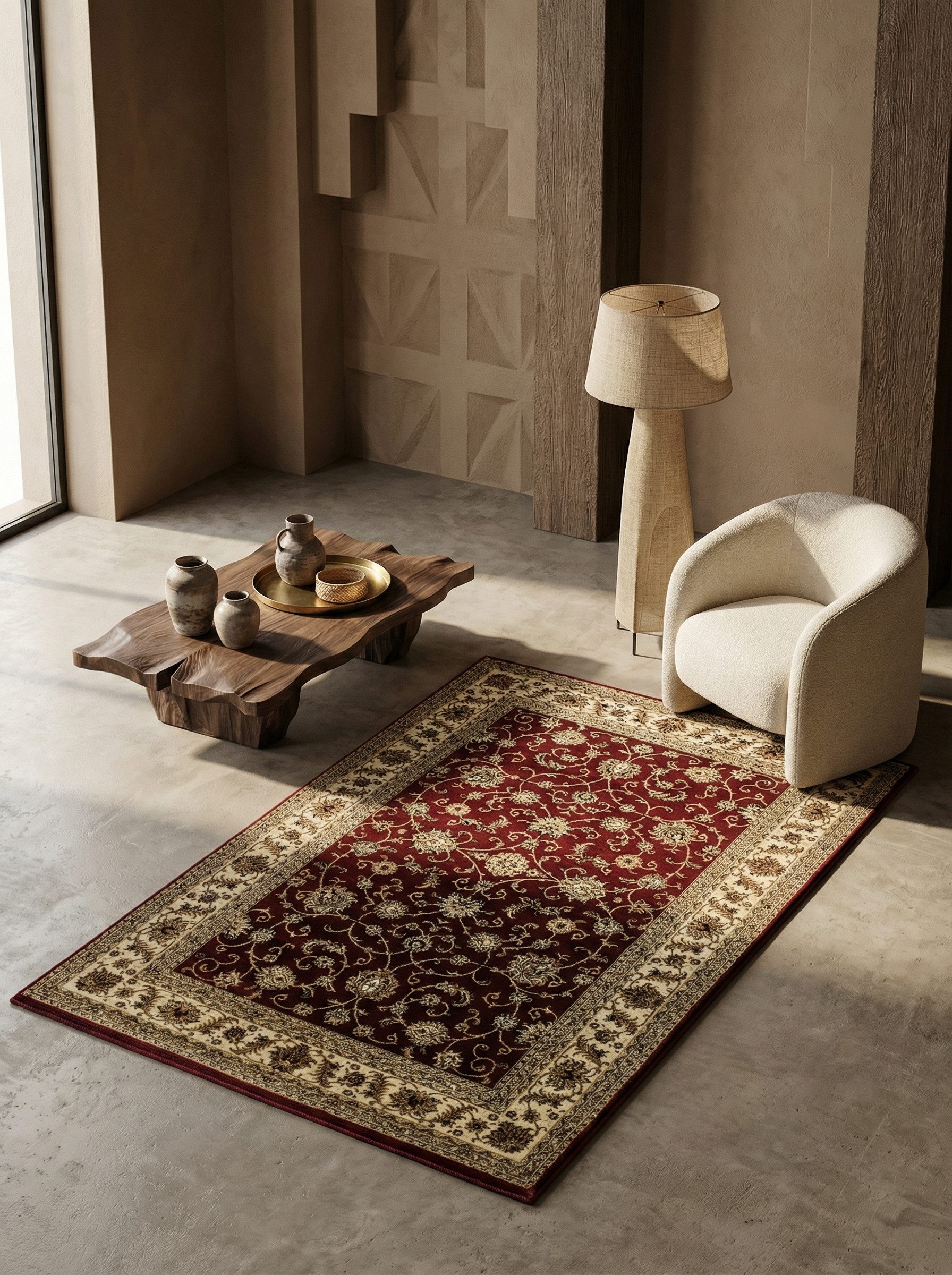 KADIMA DESIGN Teppich TANNHEIM Wohnzimmer Schlafzimmer Orientalisch Orient Waschbar, Rechteckig, Höhe: 14 mm, Rot, 120x170 cm, Wohnzimmerteppich Esszimmer Strapazierfähig Waschbar