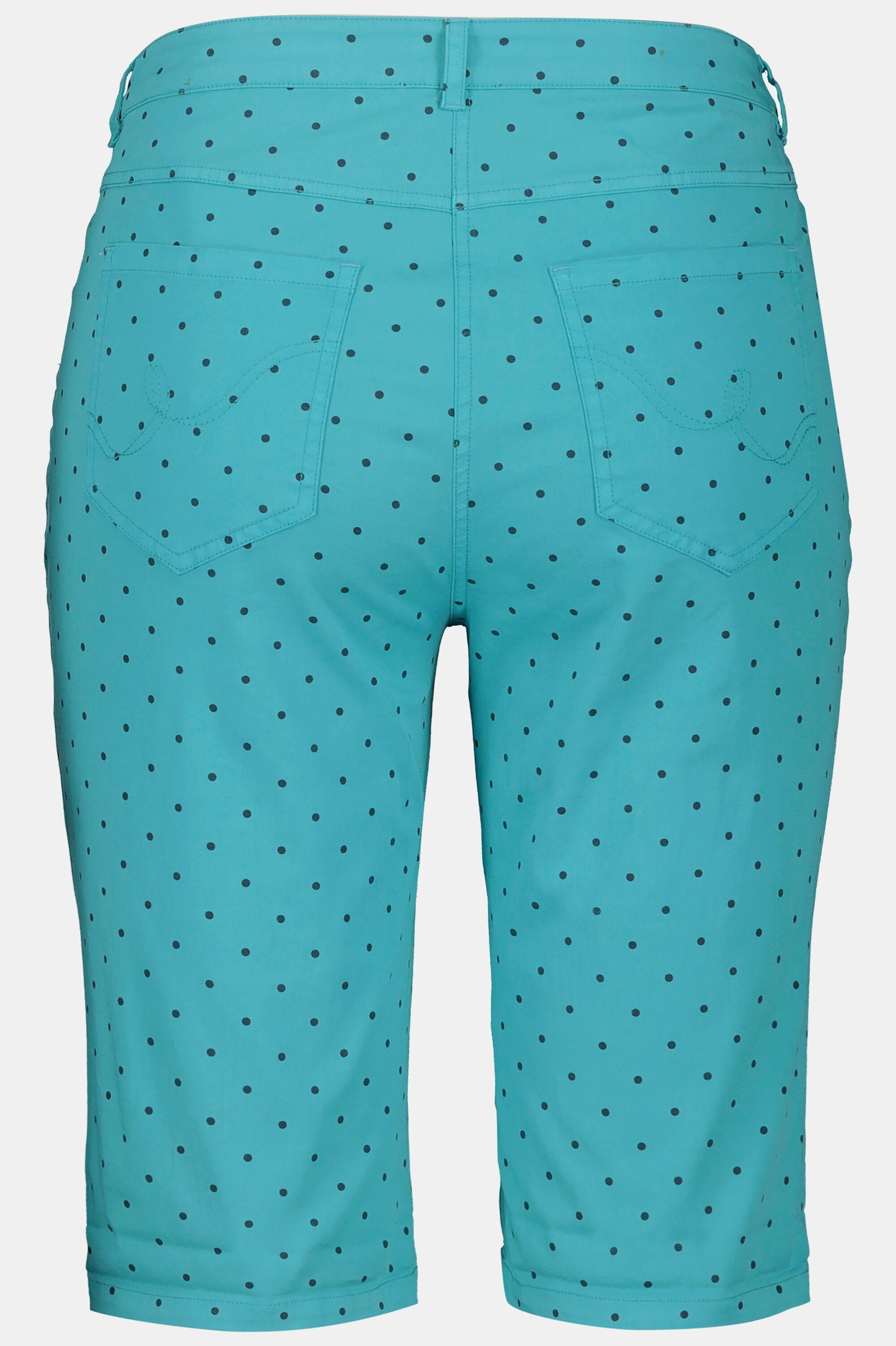 Bermuda tiefes aqua 5-Pocket-Form Punkte Bermudas Popken Komfortbund Sammy Ulla