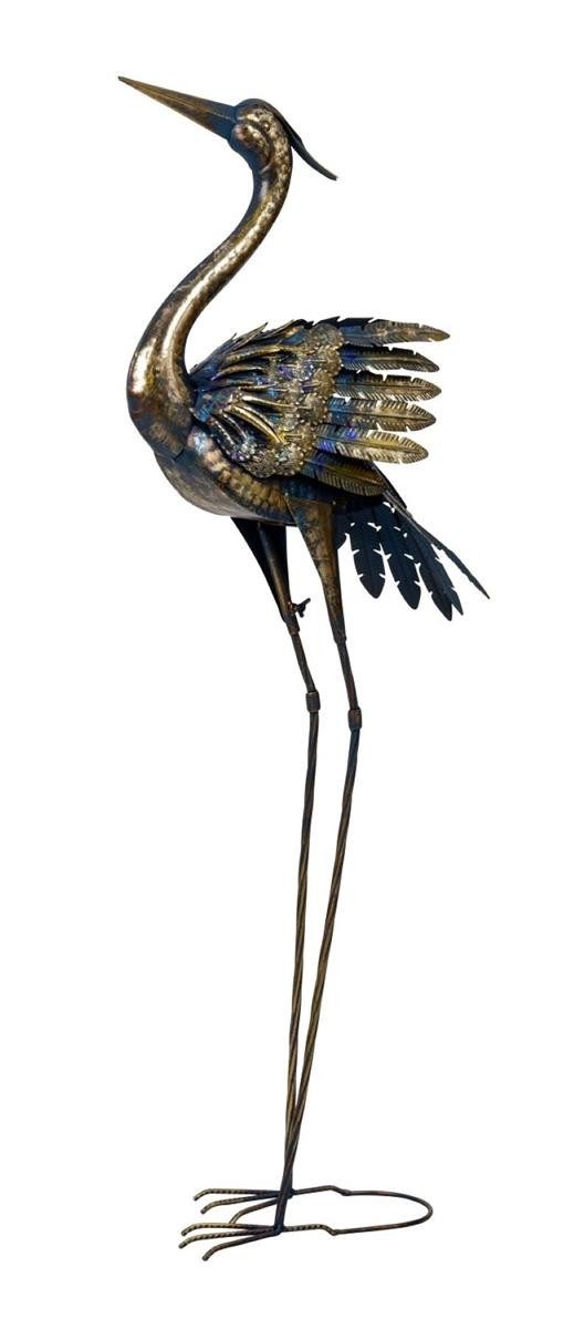 Geschenkestadl Tierfigur Großer Deko Vogelreiher Metall 112cm Skulptur Garten Deko XXL Reiher (Set, 1 St., mehrteilig), XXL Fischreiher