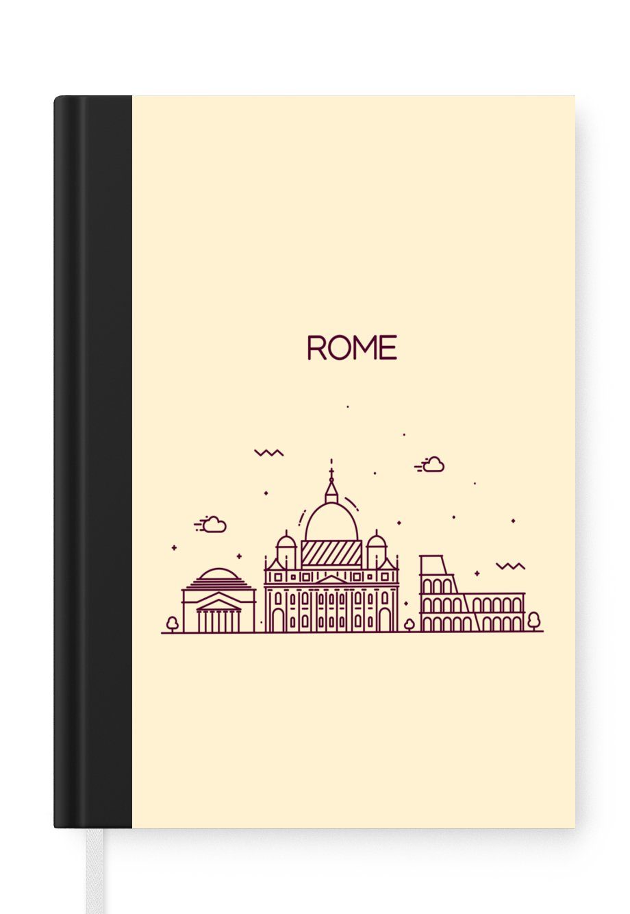 MuchoWow Notizbuch Italien - Rom - Skyline, Journal, Merkzettel, Tagebuch, Notizheft, A5, 98 Seiten, Haushaltsbuch