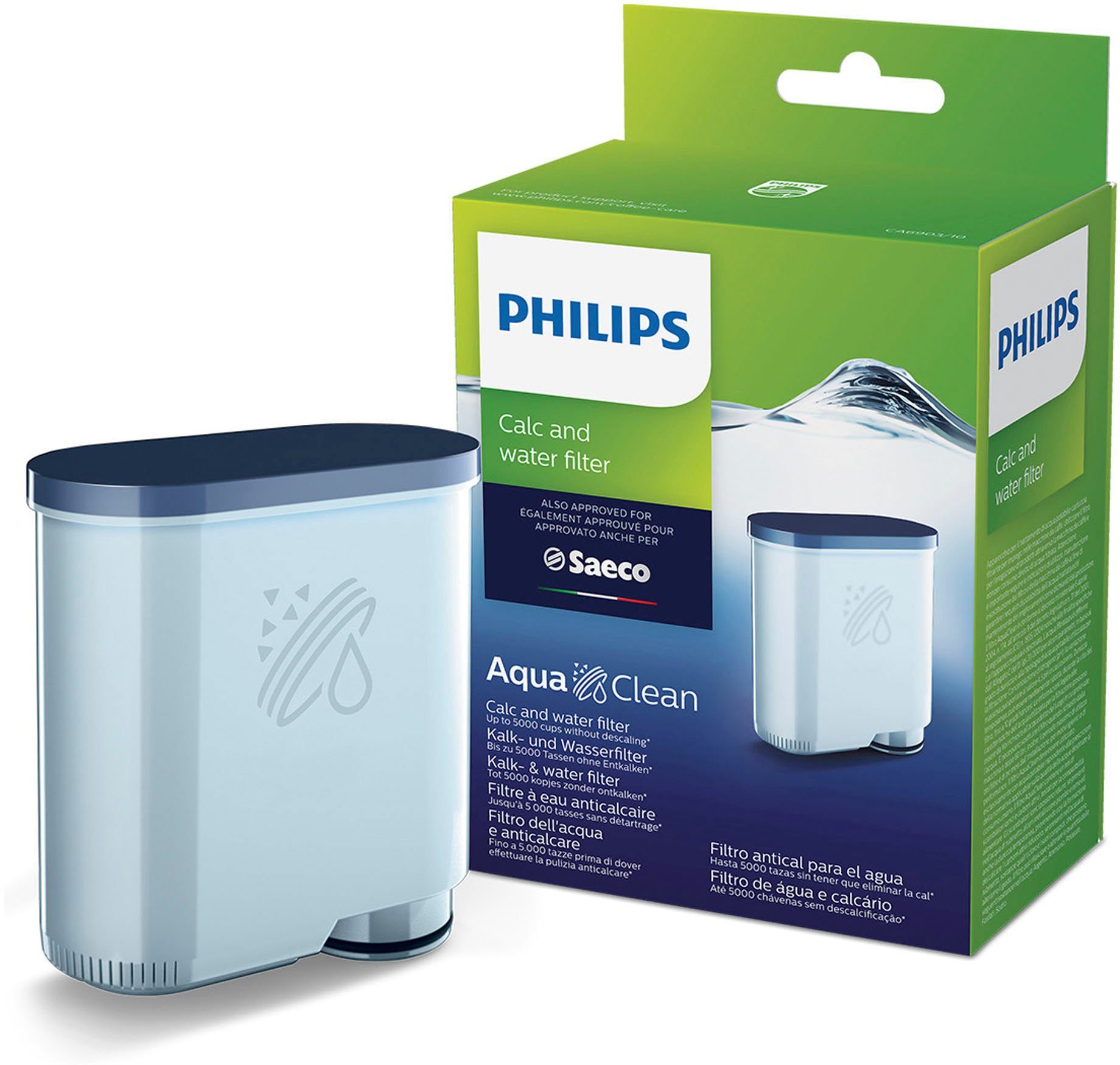 Philips Wasserfilter CA6903/10, Zubehör für Philips Saeco Kaffeevollautomaten, AquaClean