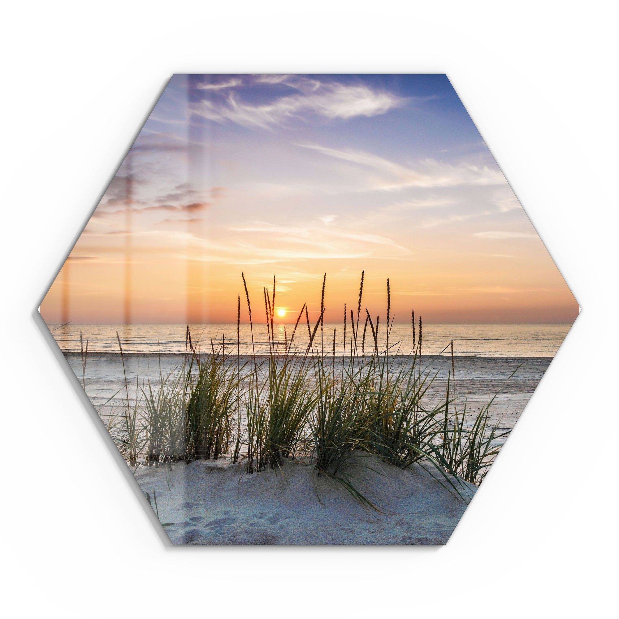 DEQORI Glasbild 'Sonnenuntergang am Strand', 'Sonnenuntergang günstig online kaufen