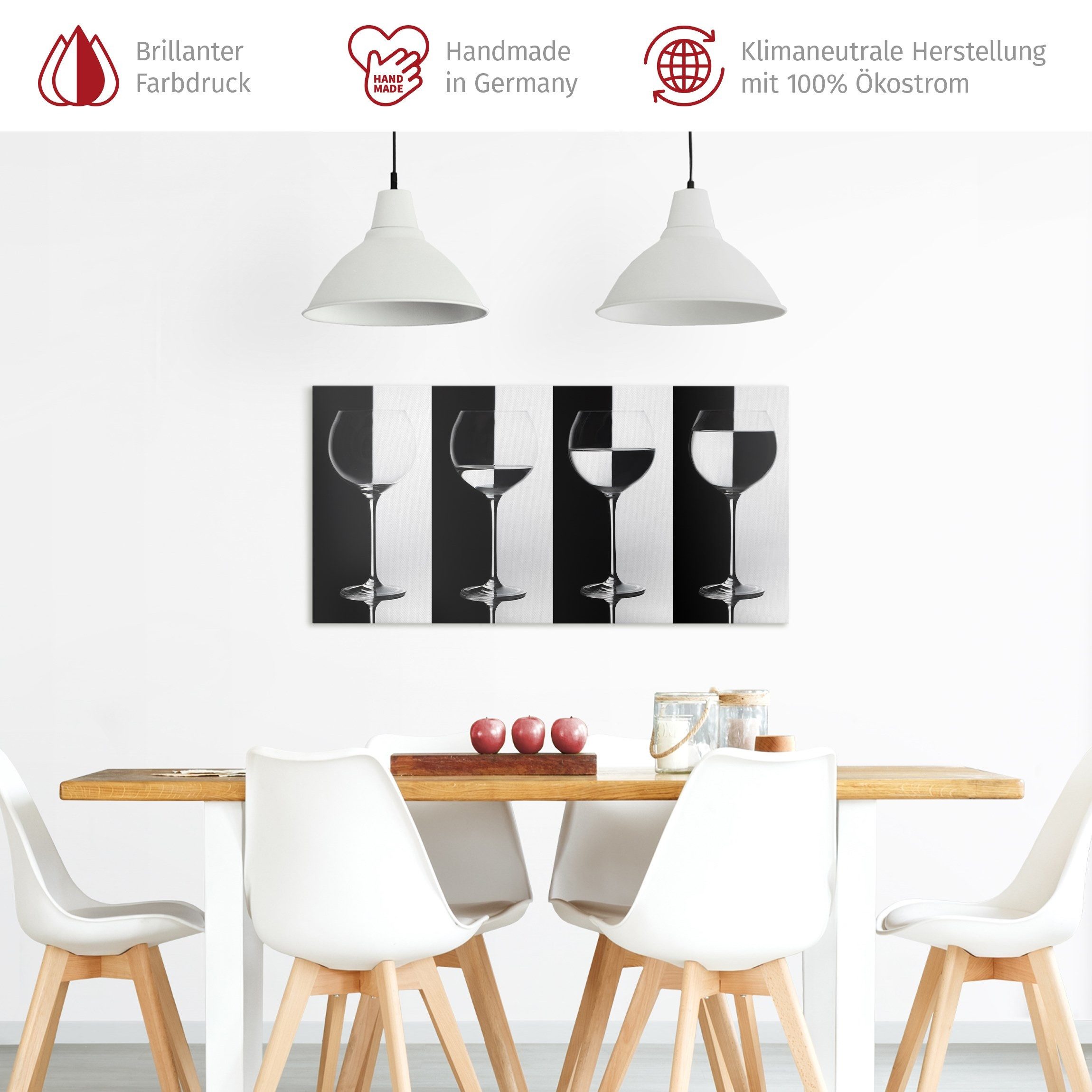 Bilderdepot24 Leinwandbild Modern Weingläser Geometrie schwarz günstig online kaufen