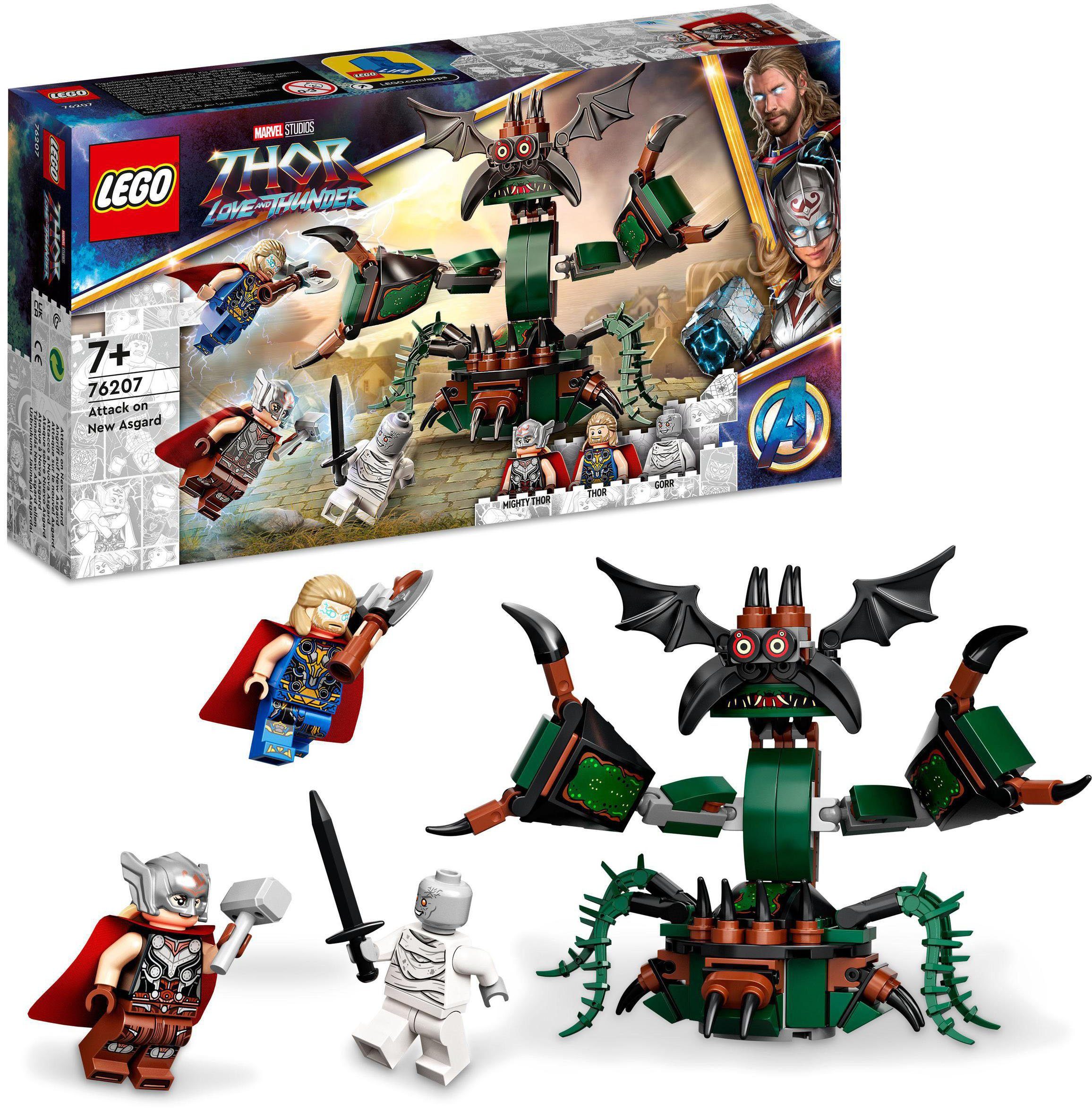 LEGO® Konstruktionsspielsteine Angriff auf New Asgard (76207), LEGO® Marvel, (159 St)