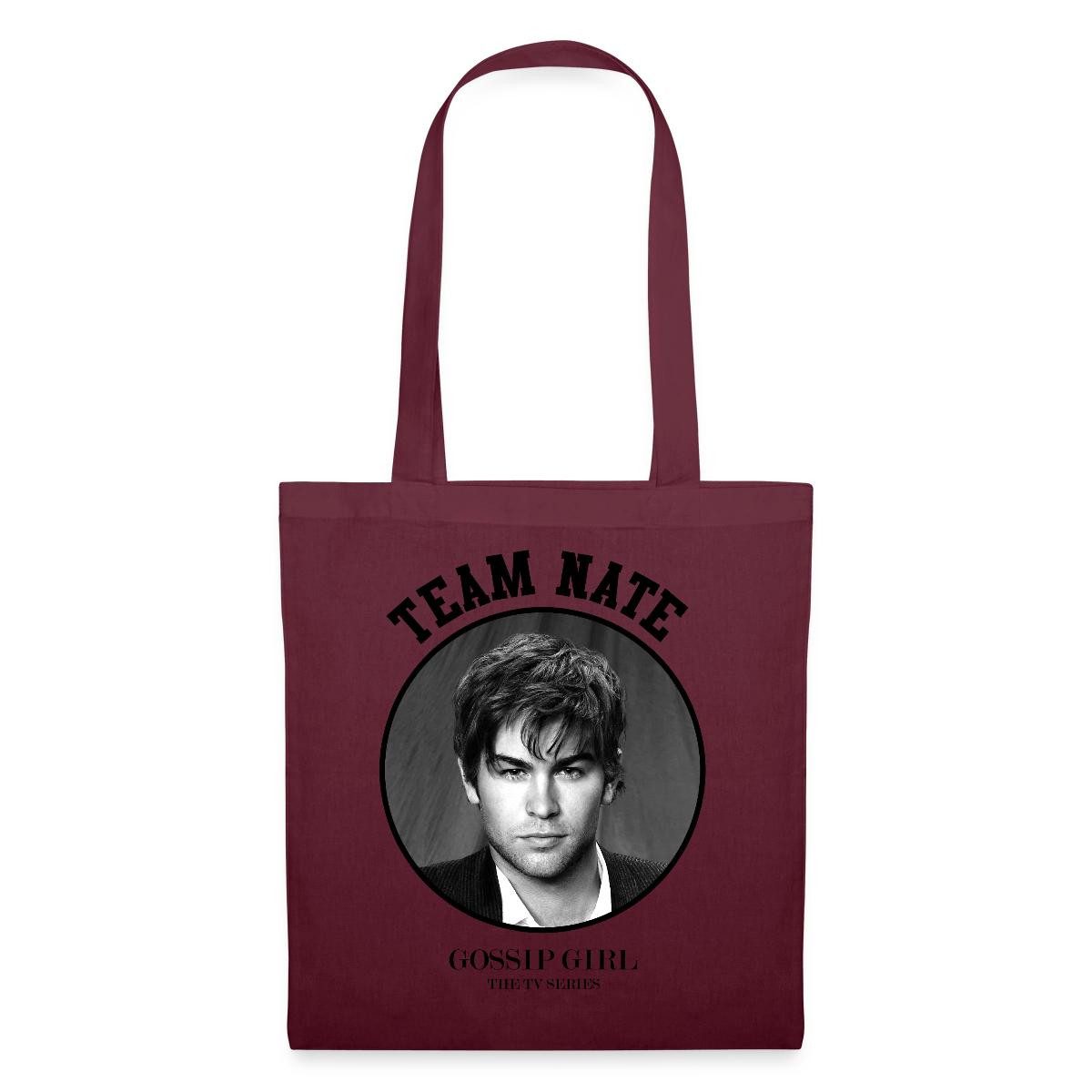 Spreadshirt Henkeltasche Gossip Girl Team Nate Stoffbeutel (1-tlg), Fassungsvermögen: 10 Liter