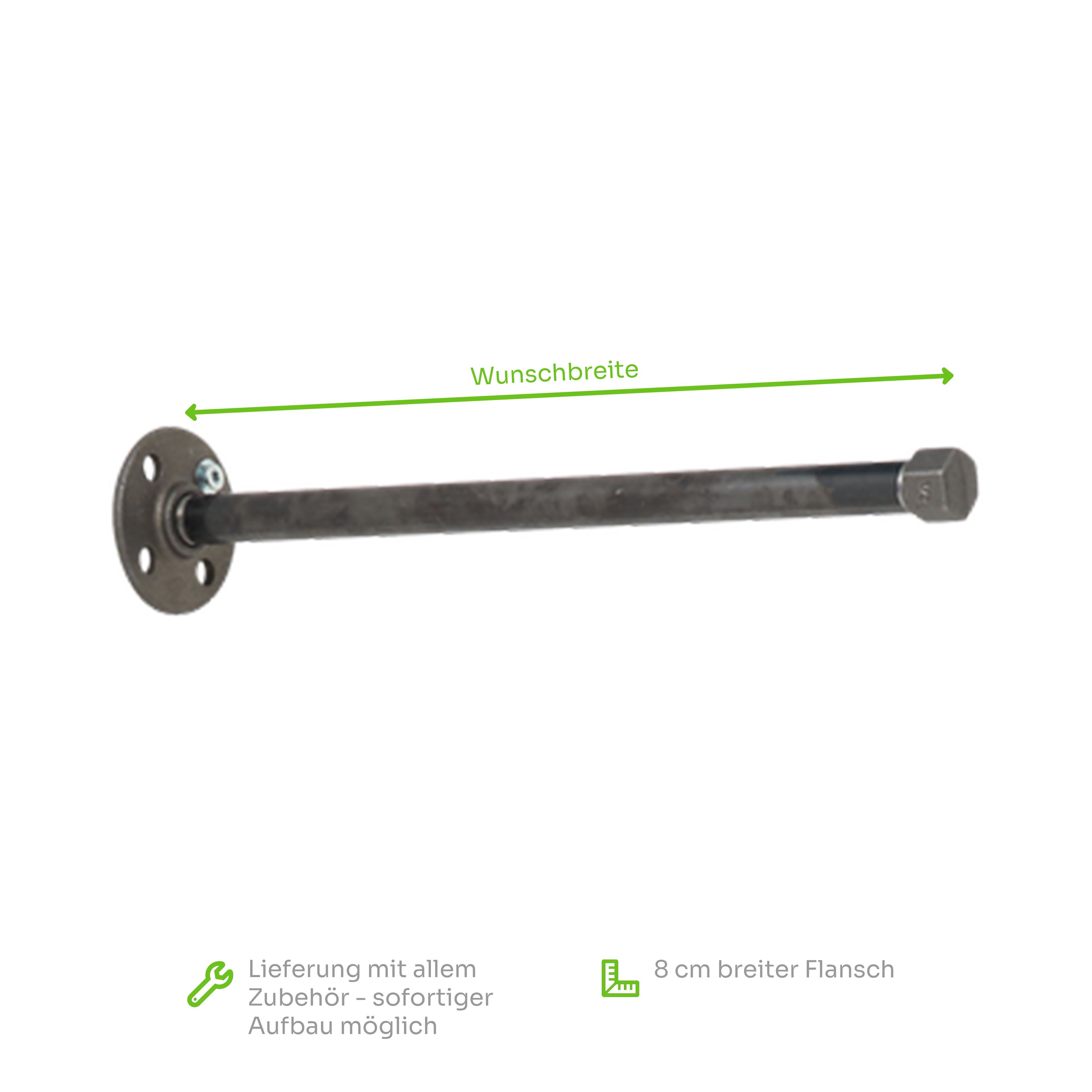 various - Industrial Design Möbel Kleiderhaken Industrial Kleiderhaken SPOT lang, Wasserrohr, schwarz, div. Größen