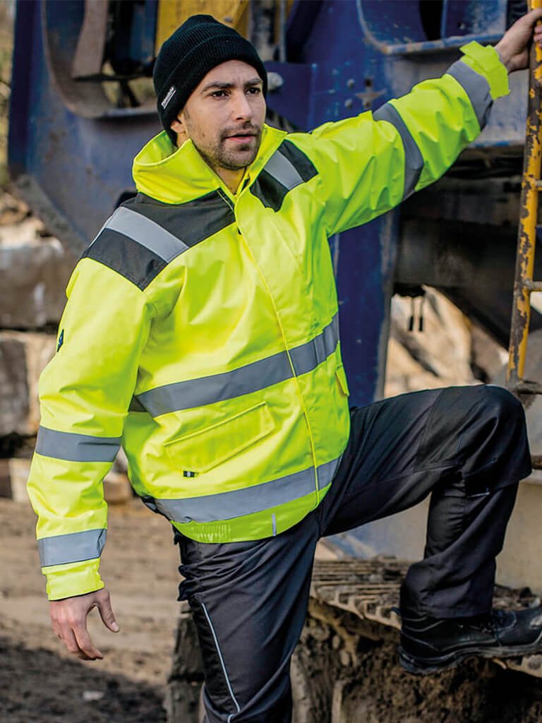 Terrax Workwear Arbeitsjacke Herren Warnschutzjacke Pilotenjacke wattiert mit Reflexstreifen