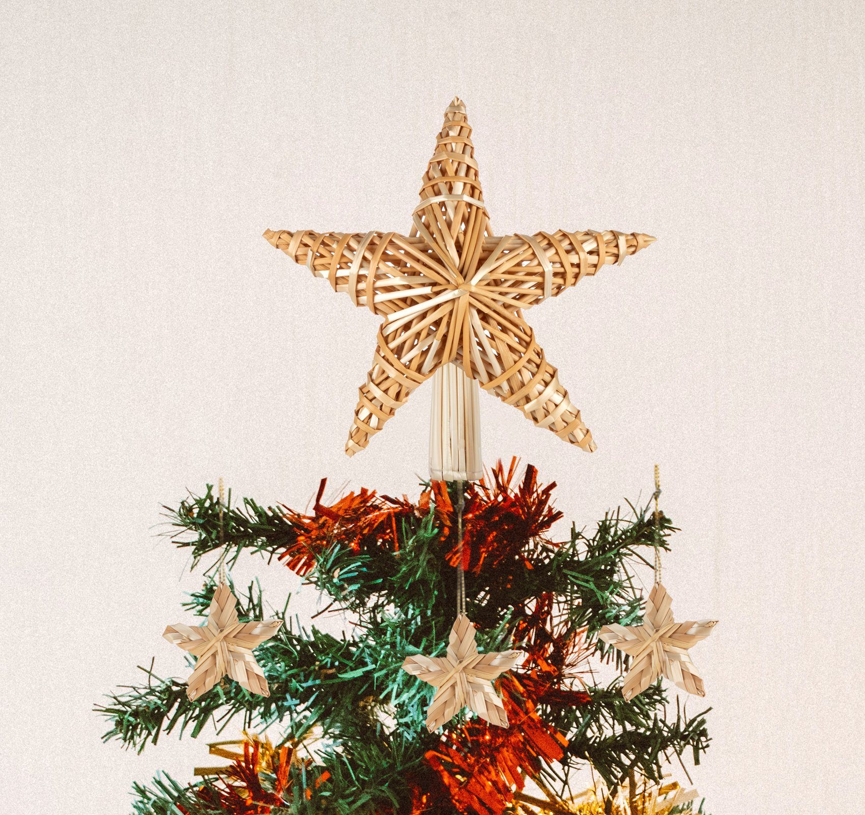 Pentagramm-Strohhalm Weihnachtsstern Christbaumspitze Baumspitze, Homewit