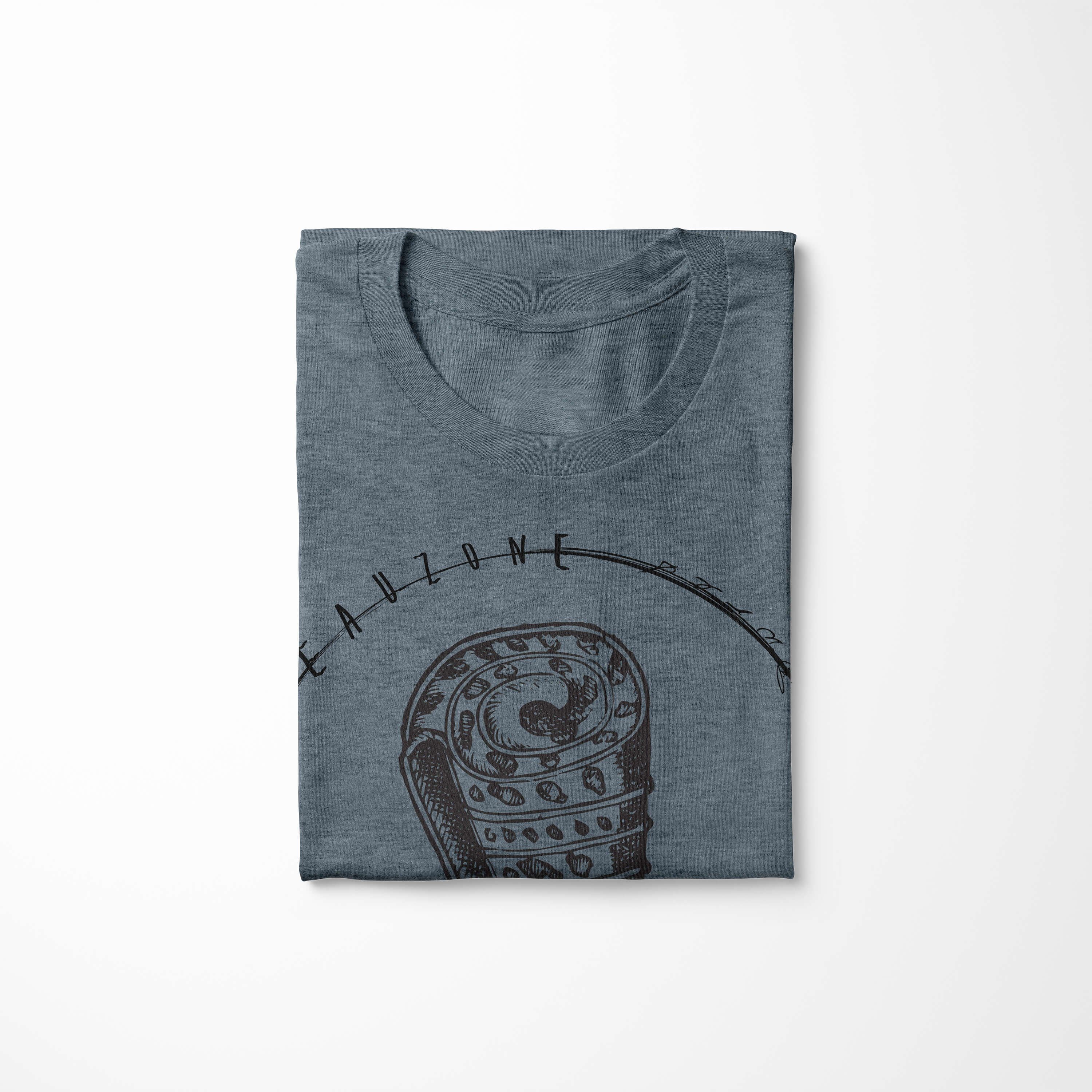 Schnitt Art Fische - T-Shirt und sportlicher feine Tiefsee Creatures, T-Shirt Indigo 030 Sinus / Serie: Struktur Sea Sea