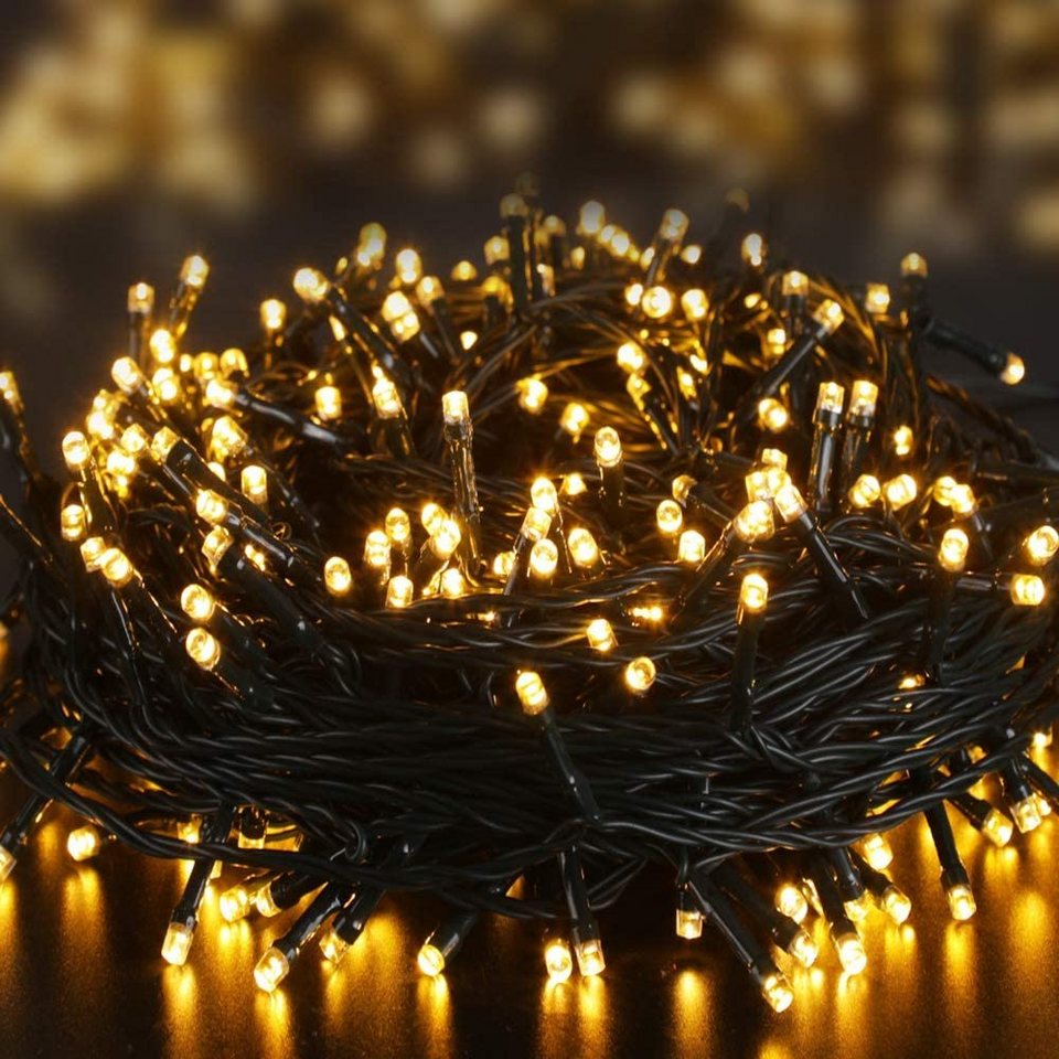 LED Lichterkette mit 10 Kugeln Ø 2,5 cm Warmweiß Batterie Weihnachtsbeleuchtung