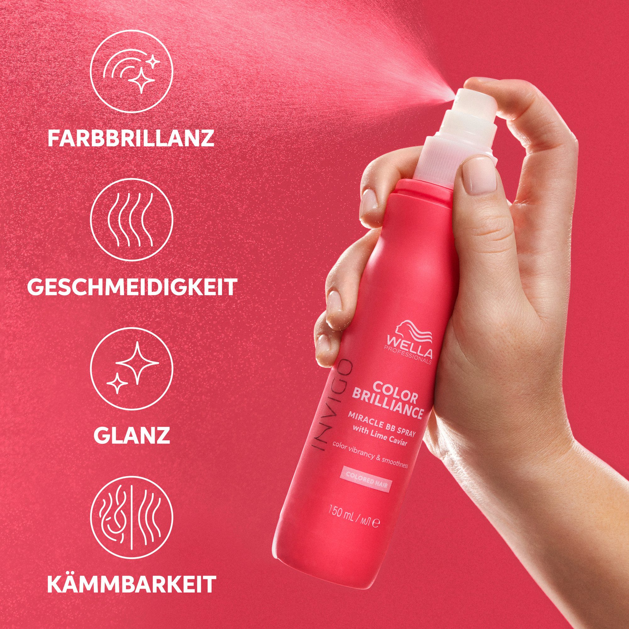Wella Professionals Leave-in Pflege CARE INVIGO COLOR BRILLANCE MIRACLE BB SPRAY, intensiver Farbschutz, verstärkt Glanz, pflegend