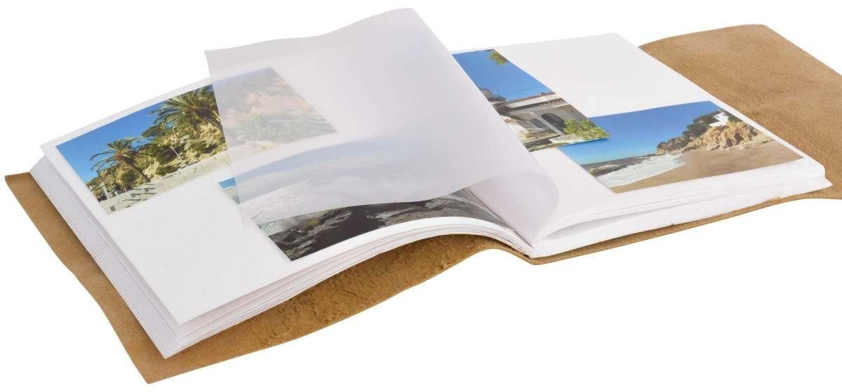 Fotoalbum Papier Ellie, Fotobuch handgeschöpftes Album Gusti einband Leder