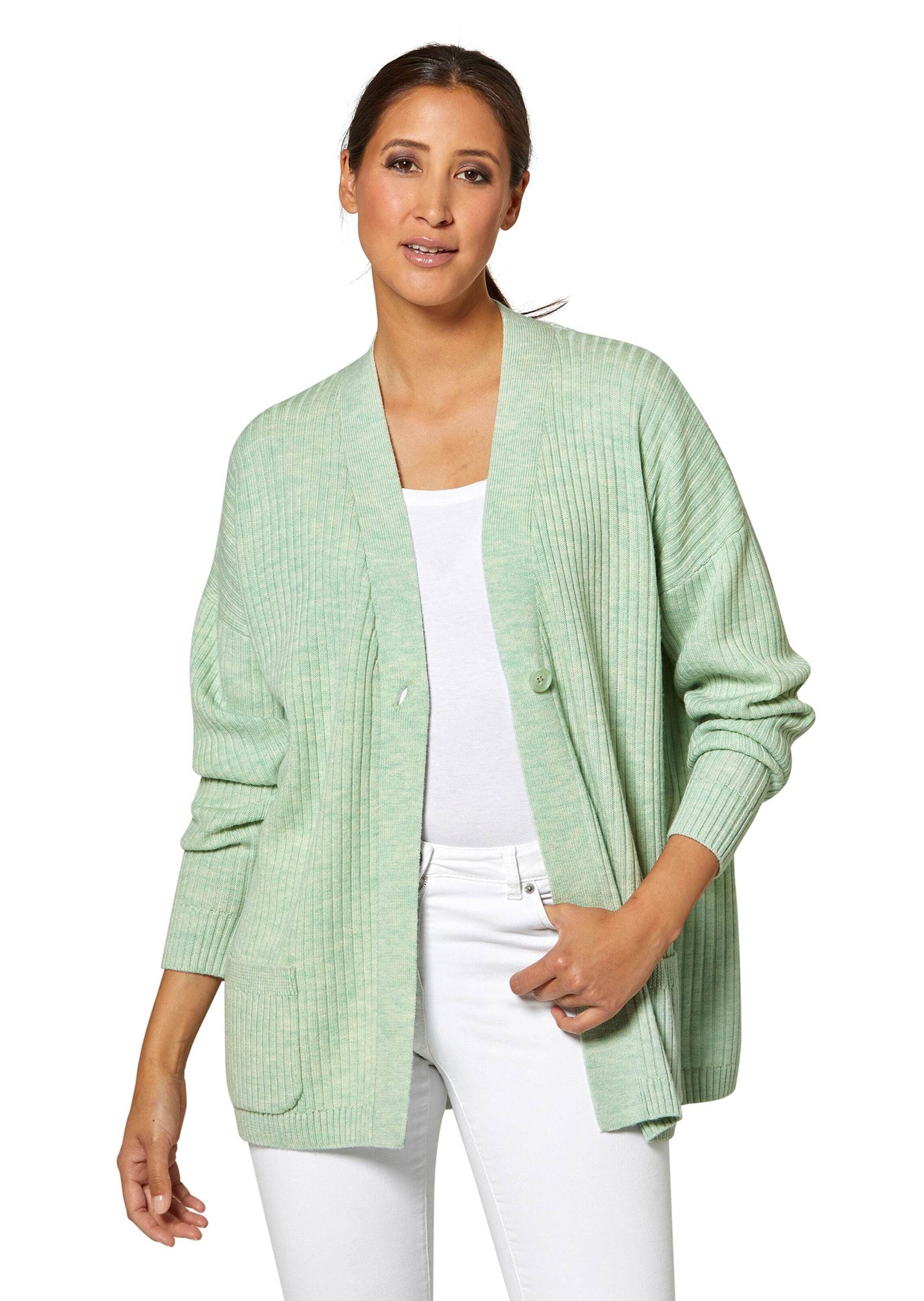 Strickjacke Langer Woll-Cardigan im Oversize-Stil