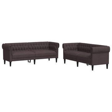 vidaXL Sofa 2-tlg. Sofagarnitur Dunkelbraun Stoff