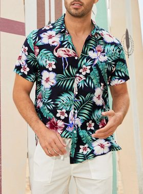 JMIERR Hawaiihemd Hawaii Hemd Männer Funky Hawaiihemd Herren Kurzarm Lässig Casual
