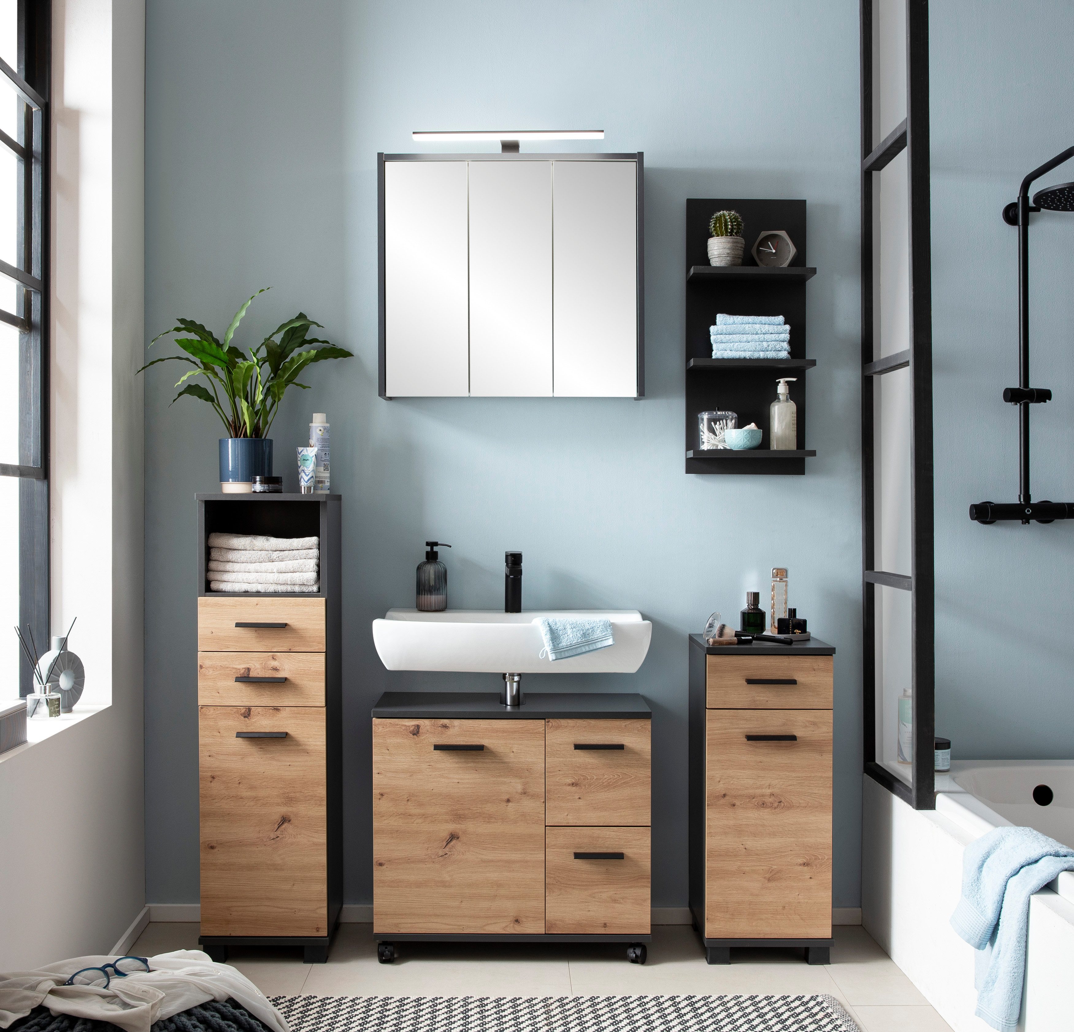 welltime Wandregal Palermo, Breite 30 cm made in Germany, 3 Regalböden günstig online kaufen