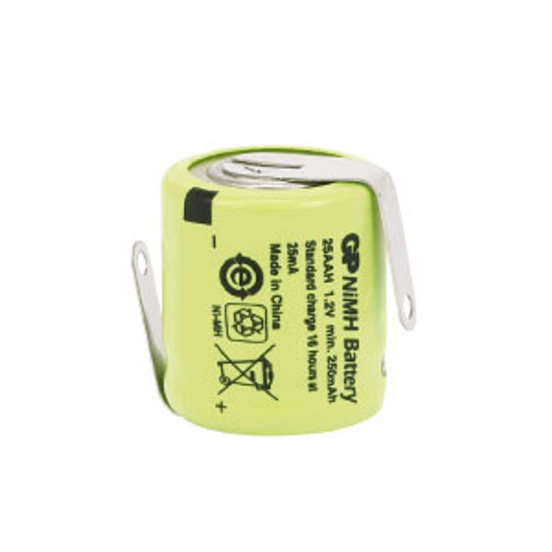 GP NiMH-Industriezelle mit Lötfahnen, 250 mAh Akku