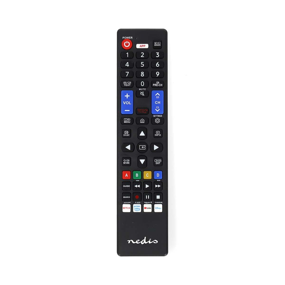 Nedis TVRC45SABK Universal-Fernbedienung (alle samsung tvs, sofort nutzbar, app shortcuts verfügbar)